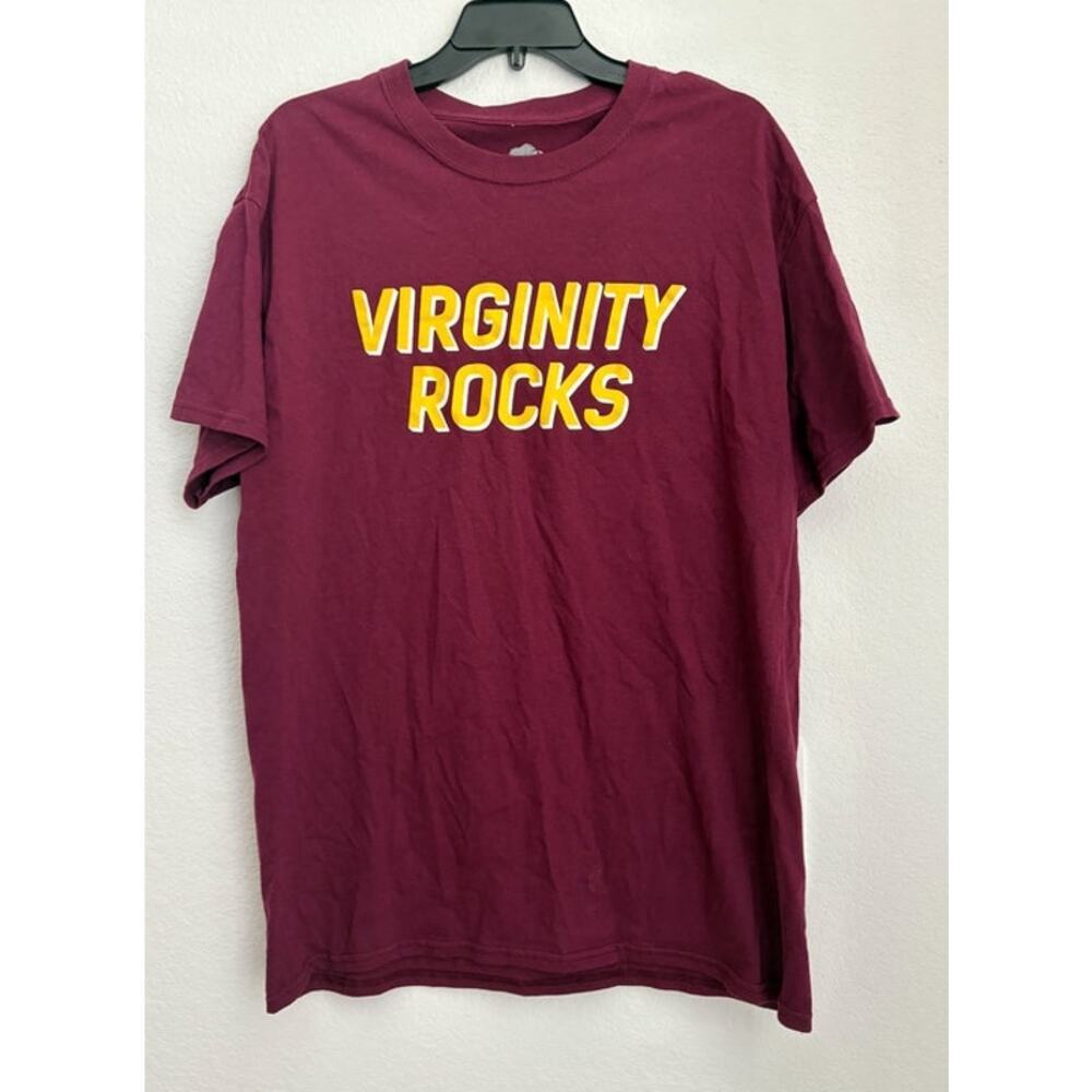NWOT Danny Duncan Virginity Rocks Maroon T Shirt Size Large - Picture 2 of 5